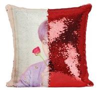 Fabulous Coussin avec Housse Sequin - Paillettes Rouge BTS Map of The Soul: Persona Suga Kpop Stars [40 x 40 cm] Rouge G