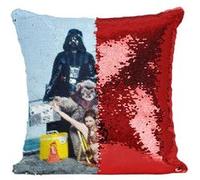 Fabulous Coussin avec Housse Sequin - Paillettes Rouge Carrie Fisher Bikini Plage Dark Vador Star Wars [40 x 40 cm] Rouge G