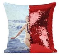 Fabulous Coussin avec Housse Sequin - Paillettes Rouge Carrie Fisher Bikini Plage Star Wars [40 x 40 cm] Rouge G
