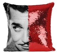 Fabulous Coussin avec Housse Sequin - Paillettes Rouge Clark Gable Acteur 2 [40 x 40 cm] Rouge G