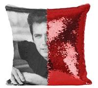 Fabulous Coussin avec Housse Sequin - Paillettes Rouge Clint Eastwood Acteur 1 [40 x 40 cm] Rouge G