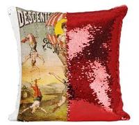 Fabulous Coussin avec Housse Sequin - Paillettes Rouge Descente d'Absalon par Miss Stena Poster Spectacle [40 x 40 cm] Rouge G