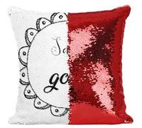 Fabulous Coussin avec Housse Sequin - Paillettes Rouge Dessin Sale Gosse [40 x 40 cm] Rouge G
