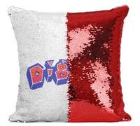 Fabulous Coussin avec Housse Sequin - Paillettes Rouge Dig Dug 1982 [40 x 40 cm] Rouge G