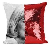 Fabulous Coussin avec Housse Sequin - Paillettes Rouge Doris Day Actrice 6 [40 x 40 cm] Rouge G