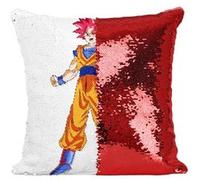 Fabulous Coussin avec Housse Sequin - Paillettes Rouge Dragon Ball Dieu Rouge [40 x 40 cm] Rouge G