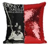 Fabulous Coussin avec Housse Sequin - Paillettes Rouge Ellington Mingus Money Jungle [40 x 40 cm] Rouge G