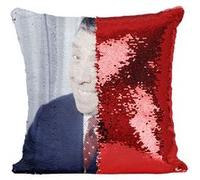 Fabulous Coussin avec Housse Sequin - Paillettes Rouge Fernandel Acteur Francais [40 x 40 cm] Rouge G
