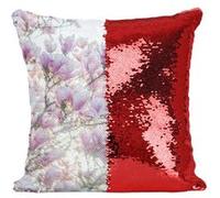 Fabulous Coussin avec Housse Sequin - Paillettes Rouge Fleurs de Cerisier Printemps Contre-jour 1 [40 x 40 cm] Rouge G