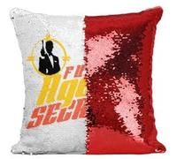 Fabulous Coussin avec Housse Sequin - Paillettes Rouge Futur Agent Secret [40 x 40 cm] Rouge G