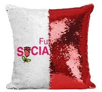 Fabulous Coussin avec Housse Sequin - Paillettes Rouge Futur Socialiste [40 x 40 cm] Rouge G