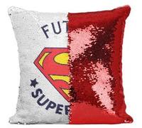 Fabulous Coussin avec Housse Sequin - Paillettes Rouge Futur Superman [40 x 40 cm] Rouge G