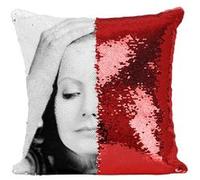 Fabulous Coussin avec Housse Sequin - Paillettes Rouge Greta Garbo Anna Christie [40 x 40 cm] Rouge G