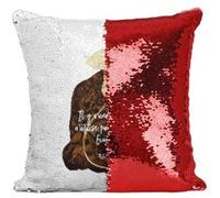 Fabulous Coussin avec Housse Sequin - Paillettes Rouge Il y a Une Voix Qui N'utilise Pas Les Mots Rumi [40 x 40 cm] Rouge G