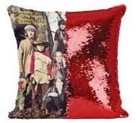 Fabulous Coussin avec Housse Sequin - Paillettes Rouge Incredible String Band Album Vintage [40 x 40 cm] Rouge G