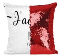 Fabulous Coussin avec Housse Sequin - Paillettes Rouge J'Adore 11 Aude Departement [40 x 40 cm] Rouge G