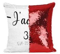 Fabulous Coussin avec Housse Sequin - Paillettes Rouge J'Adore 35 Ille Et Vilaine Departement Rennes [40 x 40 cm] Rouge G