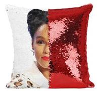 Fabulous Coussin avec Housse Sequin - Paillettes Rouge Janelle Monae Chanteuse Artiste Soul [40 x 40 cm] Rouge G
