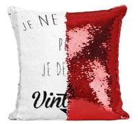 Fabulous Coussin avec Housse Sequin - Paillettes Rouge Je Ne Vieillis Pas Je Deviens Vintage [40 x 40 cm] Rouge G