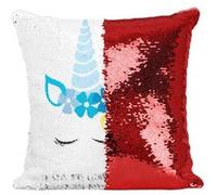 Fabulous Coussin avec Housse Sequin - Paillettes Rouge Je Suis Une Licorne Laissez-Moi Dormir S'il Vous Plaît [40 x 40 cm] Rouge G