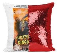 Fabulous Coussin avec Housse Sequin - Paillettes Rouge King Kong Escapes Cinéma Vintage [40 x 40 cm] Rouge G