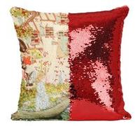 Fabulous Coussin avec Housse Sequin - Paillettes Rouge La Reine Des Neiges Les Contes d'Andersen [40 x 40 cm] Rouge G