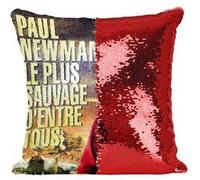 Fabulous Coussin avec Housse Sequin - Paillettes Rouge Le Plus Sauvage d'Entre Tous Vieille Affiche [40 x 40 cm] Rouge G