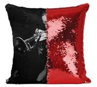 Fabulous Coussin avec Housse Sequin - Paillettes Rouge Lee Morgan Trompettiste [40 x 40 cm] Rouge G