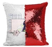 Fabulous Coussin avec Housse Sequin - Paillettes Rouge Lo-fi Girl Japon [40 x 40 cm] Rouge G