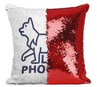 Fabulous Coussin avec Housse Sequin - Paillettes Rouge Loup-phoque [40 x 40 cm] Rouge G