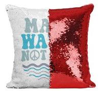 Fabulous Coussin avec Housse Sequin - Paillettes Rouge Make Waves Not War [40 x 40 cm] Rouge G