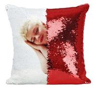 Fabulous Coussin avec Housse Sequin - Paillettes Rouge Marilyn Monroe Polo [40 x 40 cm] Rouge G