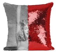 Fabulous Coussin avec Housse Sequin - Paillettes Rouge Marilyn Monroe Statue Liberte [40 x 40 cm] Rouge G