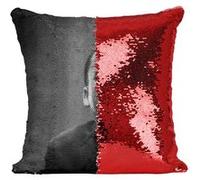 Fabulous Coussin avec Housse Sequin - Paillettes Rouge Martin Luther King Portrait Vintage [40 x 40 cm] Rouge G
