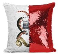 Fabulous Coussin avec Housse Sequin - Paillettes Rouge Médusa Cassette [40 x 40 cm] Rouge G
