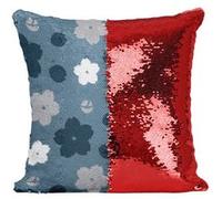 Fabulous Coussin avec Housse Sequin - Paillettes Rouge Motif Sakura Simple [40 x 40 cm] Rouge G