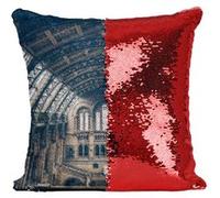 Fabulous Coussin avec Housse Sequin - Paillettes Rouge Musee d'Histoire Naturel De Londres [40 x 40 cm] Rouge G