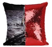 Fabulous Coussin avec Housse Sequin - Paillettes Rouge Neil Armstrong Premier Pas Sur La lune [40 x 40 cm] Rouge G