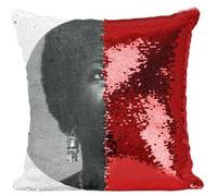 Fabulous Coussin avec Housse Sequin - Paillettes Rouge Nina Simone Chanteuse 1 [40 x 40 cm] Rouge G