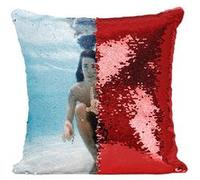 Fabulous Coussin avec Housse Sequin - Paillettes Rouge Nirvana Dave Grohl Nevermind Photoshoot Piscine [40 x 40 cm] Rouge G