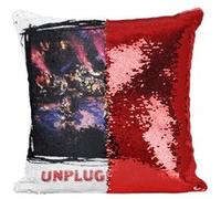 Fabulous Coussin avec Housse Sequin - Paillettes Rouge Nirvana Kurt Cobain Album Unplugged in New York [40 x 40 cm] Rouge G