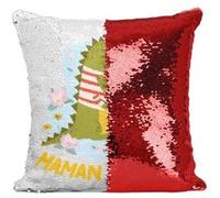 Fabulous Coussin avec Housse Sequin - Paillettes Rouge Odile la Maman Crocodile [40 x 40 cm] Rouge G
