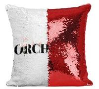 Fabulous Coussin avec Housse Sequin - Paillettes Rouge Orchidée Minimaliste [40 x 40 cm] Rouge G