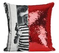 Fabulous Coussin avec Housse Sequin - Paillettes Rouge Pablo Picasso Pistolet [40 x 40 cm] Rouge G