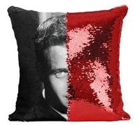 Fabulous Coussin avec Housse Sequin - Paillettes Rouge Paul Newman Jeune Acteur [40 x 40 cm] Rouge G