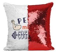 Fabulous Coussin avec Housse Sequin - Paillettes Rouge Petit Mais Costaud [40 x 40 cm] Rouge G