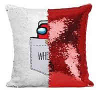 Fabulous Coussin avec Housse Sequin - Paillettes Rouge Poche Surprise Imposteur [40 x 40 cm] Rouge G
