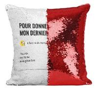 Fabulous Coussin avec Housse Sequin - Paillettes Rouge Pour Donner Suite [40 x 40 cm] Rouge G