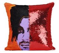 Fabulous Coussin avec Housse Sequin - Paillettes Rouge Prince Andy Warhol Style [40 x 40 cm] Rouge G