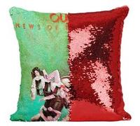 Fabulous Coussin avec Housse Sequin - Paillettes Rouge Queen Freddie Mercury News of the World [40 x 40 cm] Rouge G